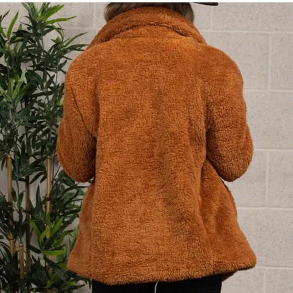 MUST HAVE women’s lined sherpa warm fluffy fall winter peacoat - Picture 5 of 5